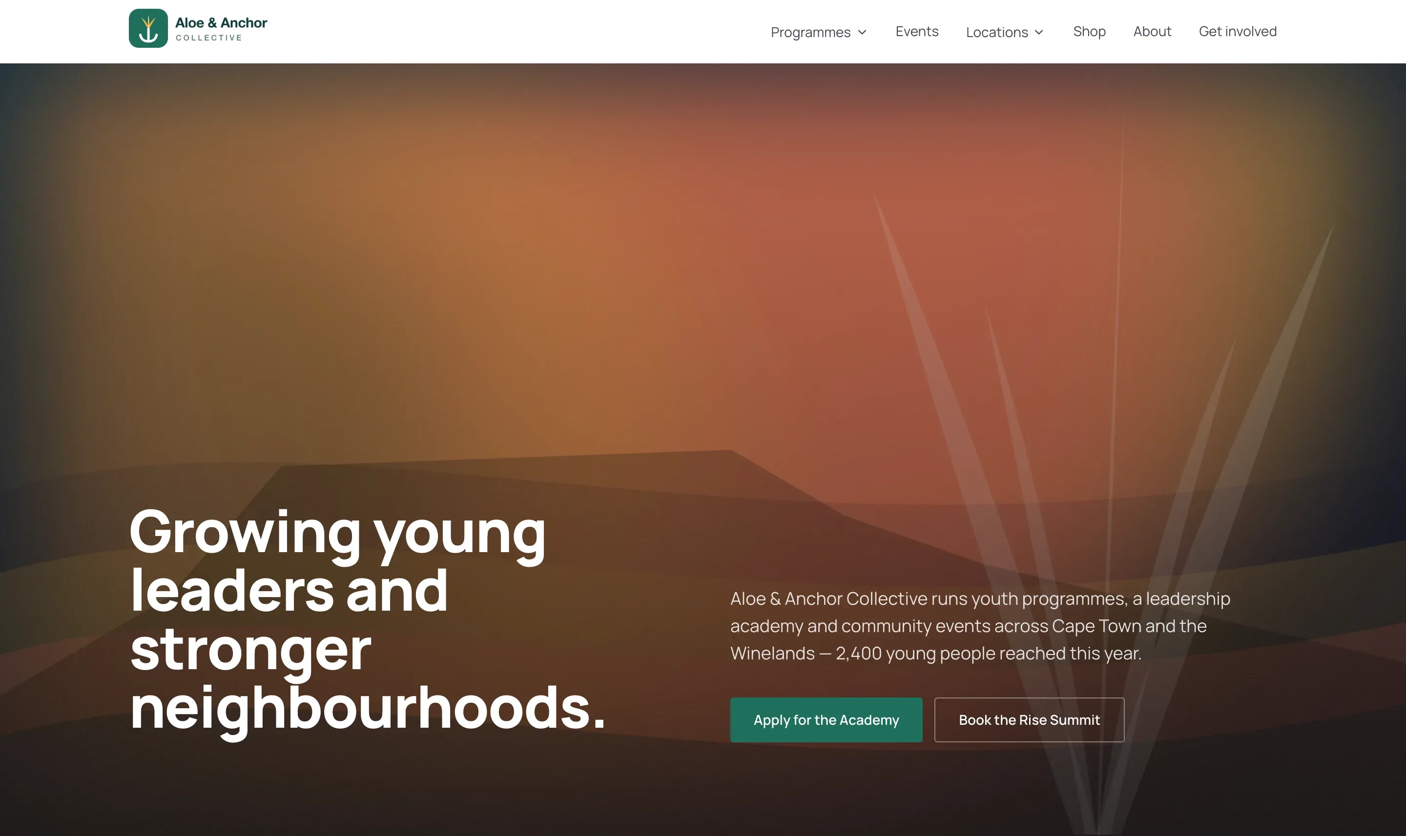 A community organisation's website built with Pages by Zavon